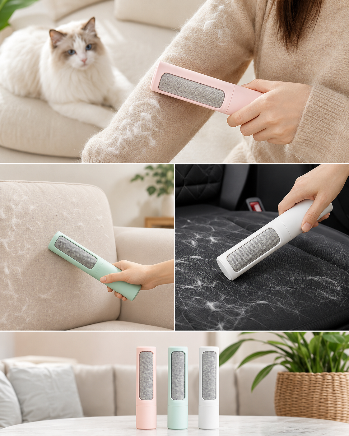 Removing pet hair from knit fabric